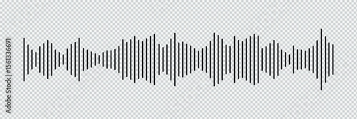Sound Waveform Icon Set – Audio Signal, Music Pulse, and Voice Wave Vector Symbols for UI and Interface Design.