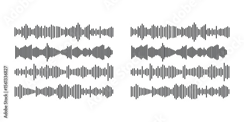 Sound wave collection for music. Audio Waves Logo Vector. audio signal icon. sound waves symbol. music pulse sign. Record interface icons.