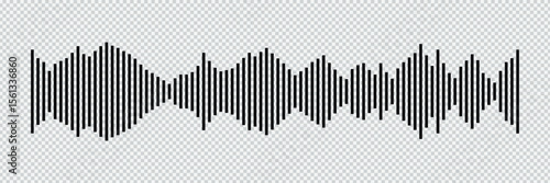 Sound Waveform Icon Set – Audio Signal, Music Pulse, and Voice Wave Vector Symbols for UI and Interface Design.