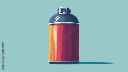 Professional Can of Paint Spray Painter Tool Flat Vector Illustration