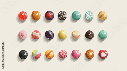 Flat Vector Candy Confectionery Icon for Design Projects