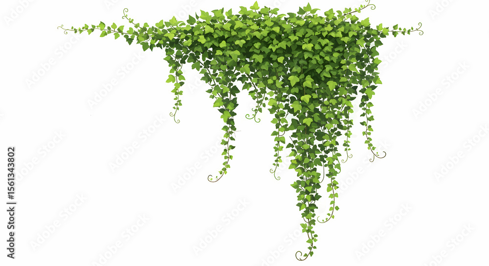 Fototapeta premium Lush Green Ivy Vines Hanging Decoration Nature Plant