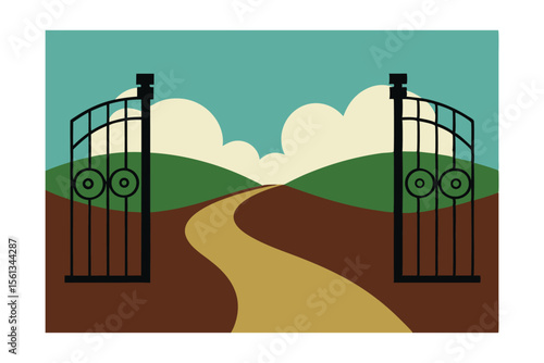 Open Gates to a Winding Path A Journey of Hope and New Beginnings