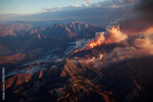Wallpaper Mural Wildfire Burning in Mountain Landscape. Torontodigital.ca