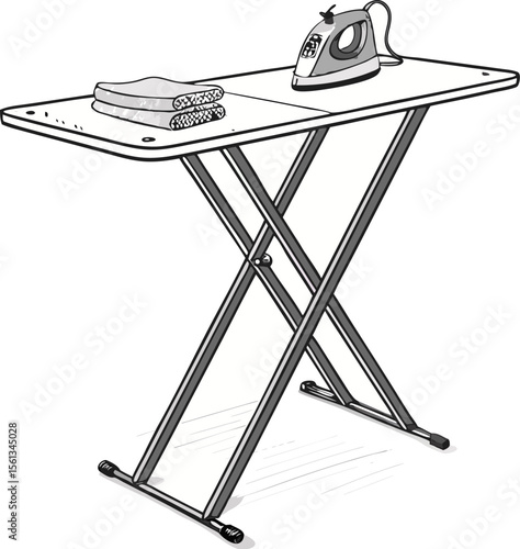 iron and ironing board