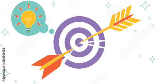 Achieve goals and target success with creative ideas and strategic planning