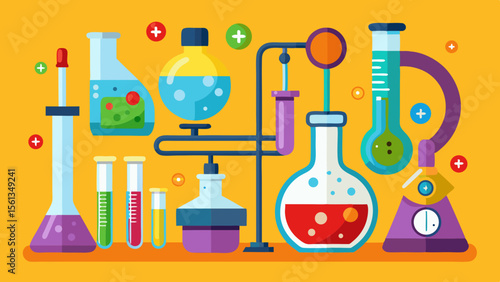 Fresh School Vector Design: Chemistry or science lab tools  flasks  test t