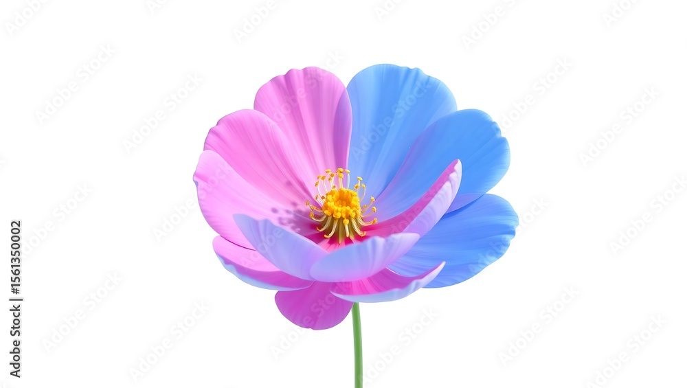 Fototapeta premium Two toned flower pink and blue petals blossom