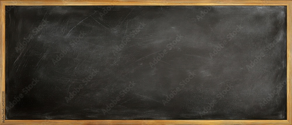 Fototapeta premium The empty blackboard awaiting thoughts and ideas for classroom learning.
