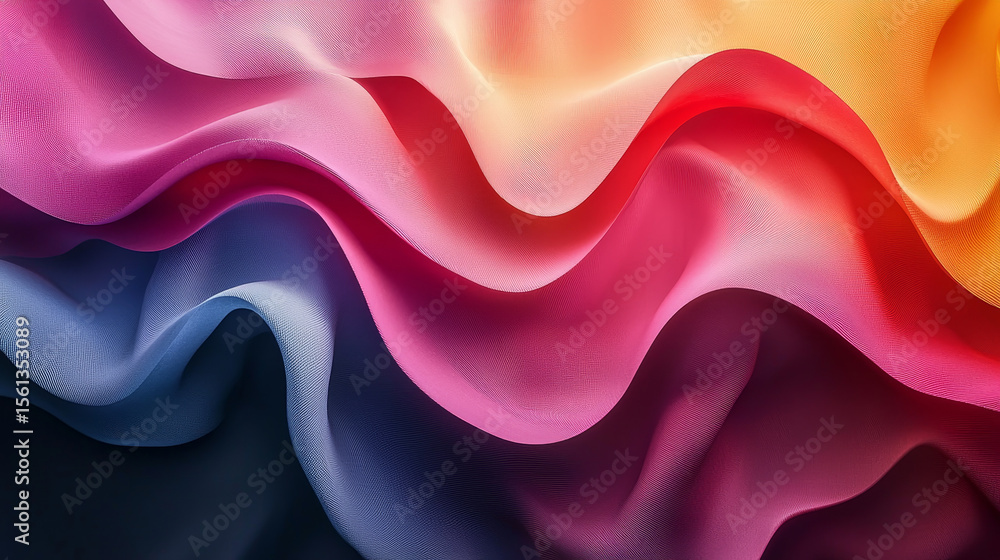 Obraz premium Modern, Soft Pop, squishy textures on dark gray background. Abstract Waves of Color, Flowing Curves and Bold Hues