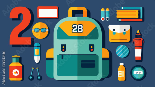 Bright School Essentials Pack: Backpack essentials kit in a flat lay style