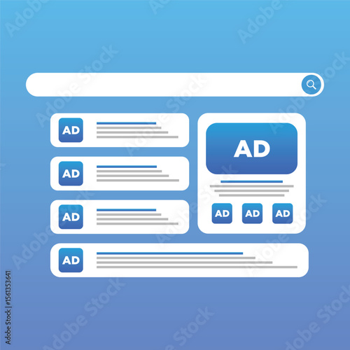 Contextual Advertising Digital Marketing concept. Display Ads Targeting business flat vector illustration. Search Engine Marketing