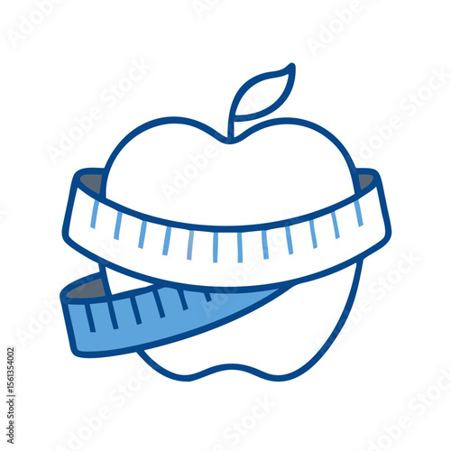 Measuring tape around apple symbolizing health and nutrition  