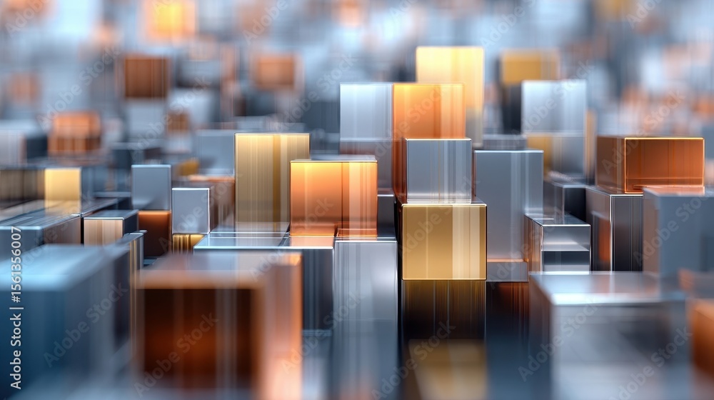 Obraz premium Abstract Geometric Cubes Composition