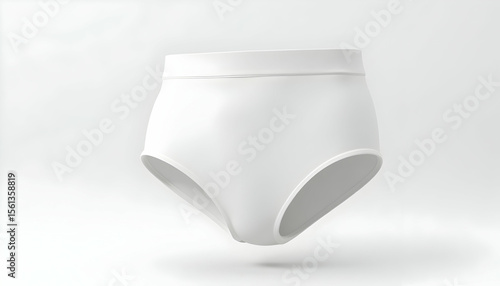 White Underwear Isolated on White Background Studio Shot