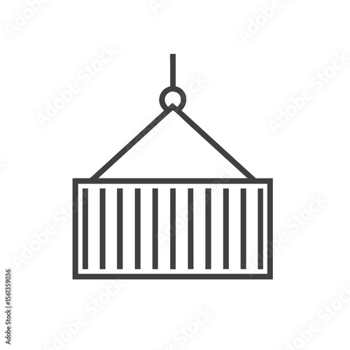 Shipping container icon standard 20ft 40ft ISO for logistics, cargo transport, supply chain, infographics, business presentations