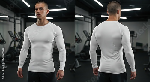 Men's White Compression Long Sleeve Shirt Perfect for Fitness and Workout