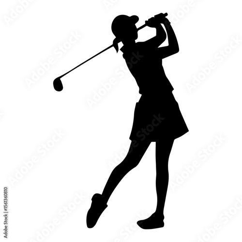 golf player silhouette vector
