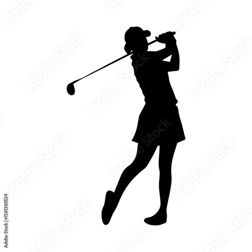 golf player silhouette vector
