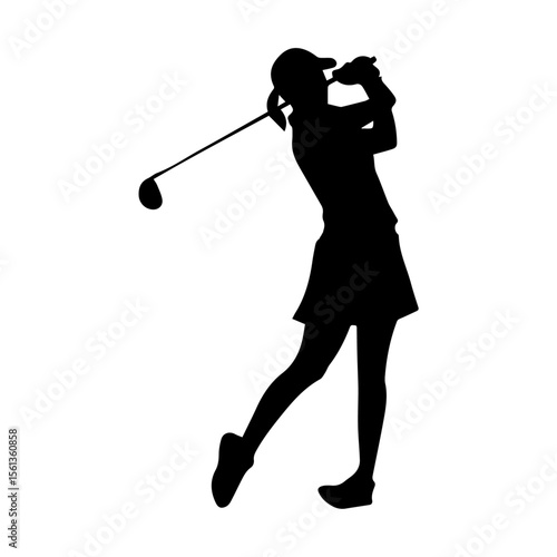 golf player silhouette vector
