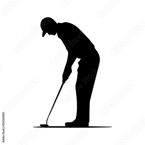 golf player silhouette vector