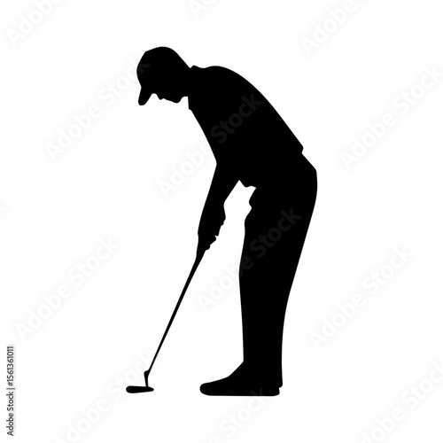 golf player silhouette vector
