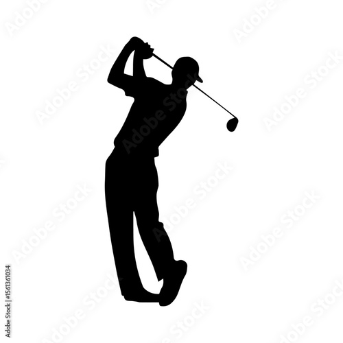 golf player silhouette vector