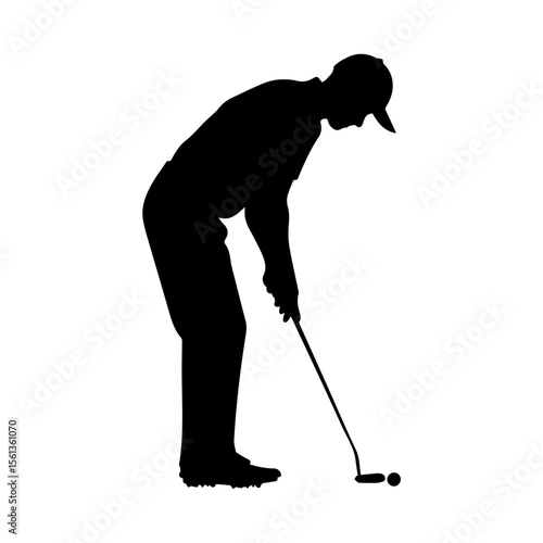 golf player silhouette vector illustration
