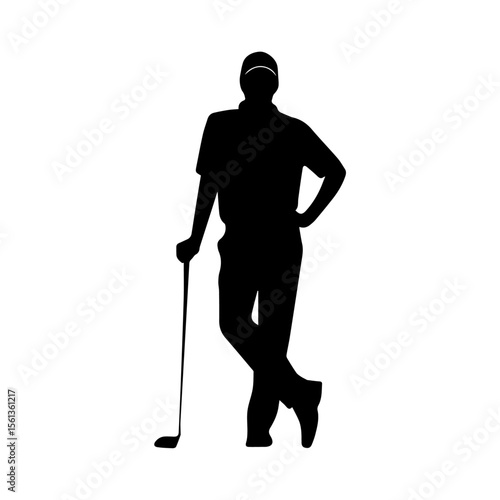 silhouette of a golf player