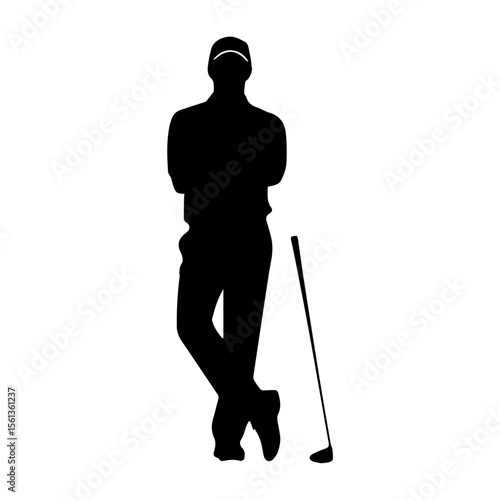 golf player silhouette vector
