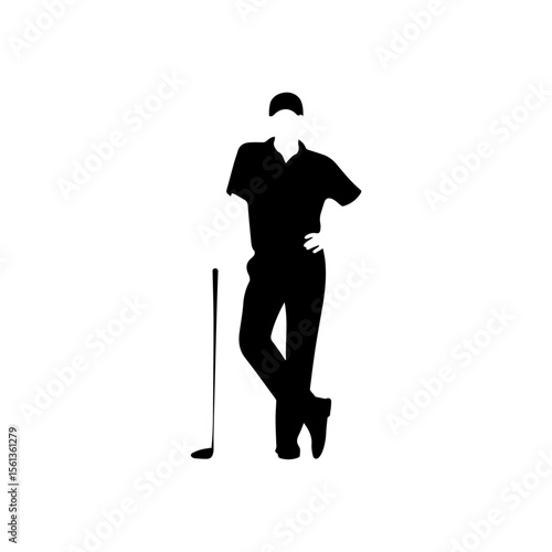 golf player silhouette vector