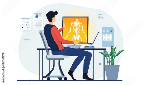 A comprehensive visual concept of office syndrome symptoms.
