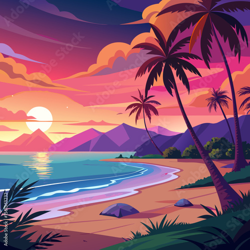 sunset on the beach