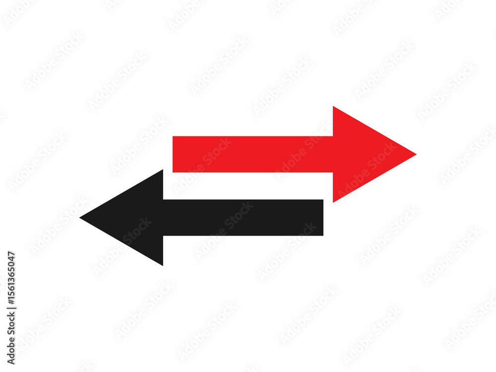 Two opposing arrows illustrate a choice or dual direction. Two opposing arrows illustrate a choice or dual direction.