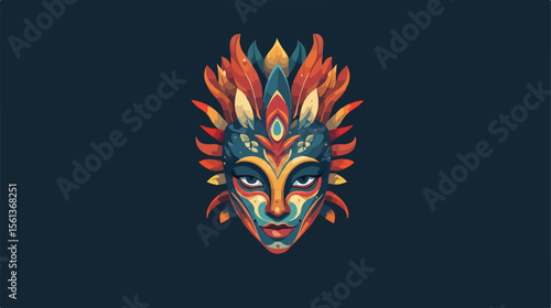 Vibrant Carnival Mask Vector Illustration for Festive Designs