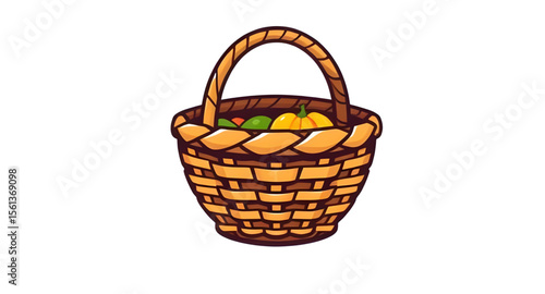 wicker basket isolated on white