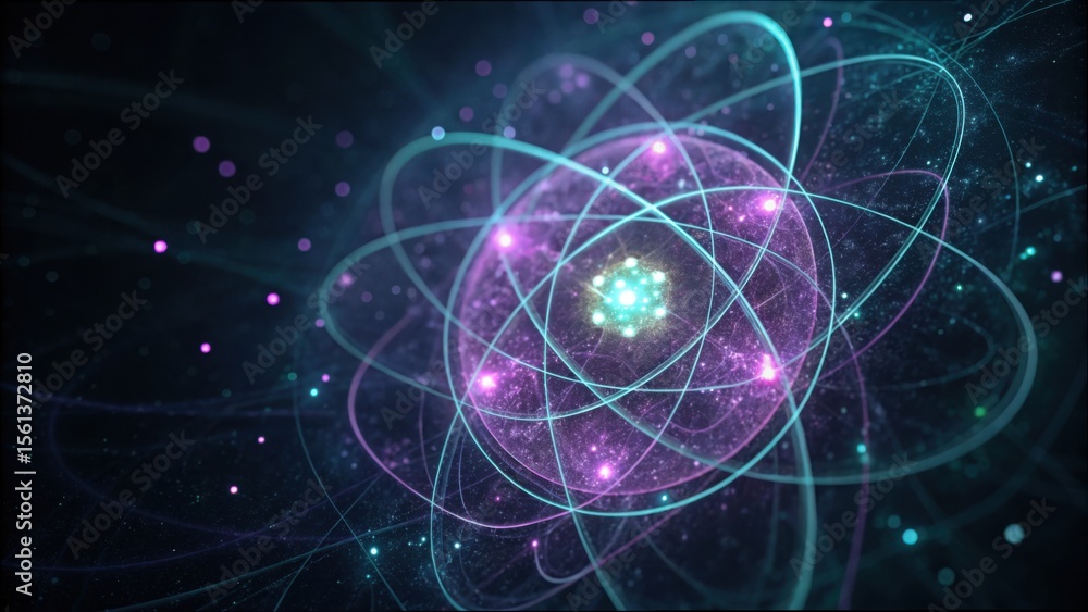 Fototapeta premium Entangled Photons in a Glowing Dark Vibe with Gigapixel Clarity