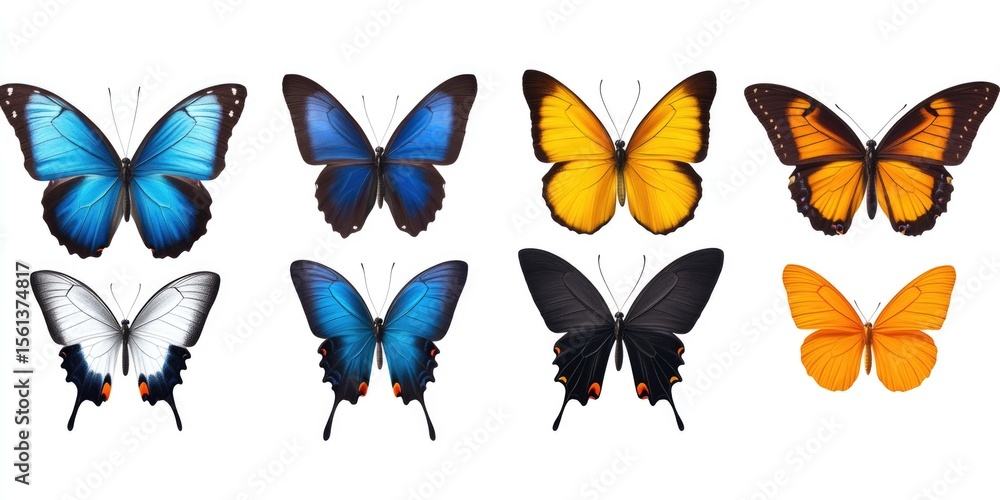 Fototapeta premium Diverse Collection of Butterflies