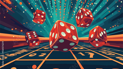 Casino Dices Item Flat Vector Illustration