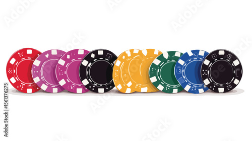 Casino Games Chips Item Flat Vector Illustration