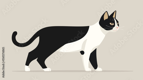 Cute Cat Flat Vector Illustration for Graphic Design Projects