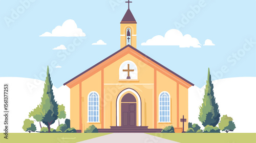 Catholic Church Religion Vector Illustration