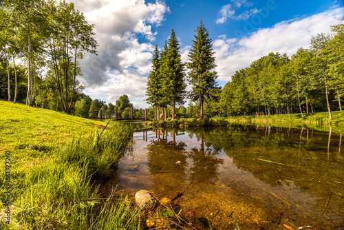 Εκτύπωση καμβά Idyllischer TeichMalý Štolpich bei Hejnice im Isergebirge 2