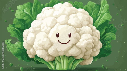 Cauliflower Head Cartoon Artist Mascot