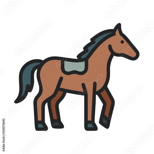 Simple illustration of a horse. Icon 
vector. Chinese zodiac. Year of the horse. Pony. Horse racing.