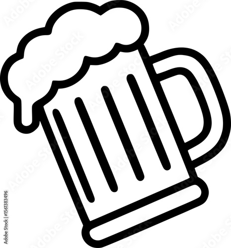 Beer Cup Silhouette Simple Vector Illustration of a Pint Glass