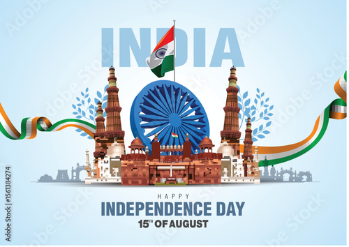 happy independence day India. 78 with Indian flag. abstract vector illustration design