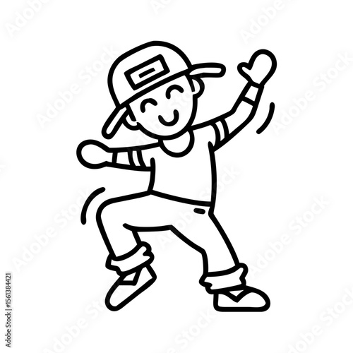 Wallpaper Mural Cartonic hiphop dancer outline illustration  Torontodigital.ca