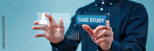 Wallpaper Mural A person interacts with holographic case study information. Torontodigital.ca