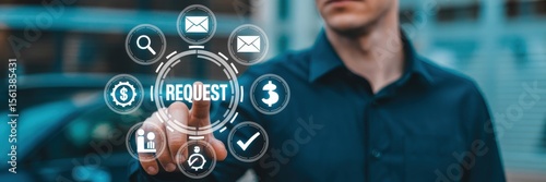 Wallpaper Mural A person touches a digital request interface. Torontodigital.ca